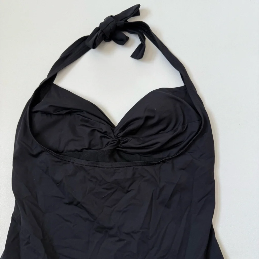 Tommy Bahama One Piece Black Bathing Suit Halter Top Style Womens Size 10